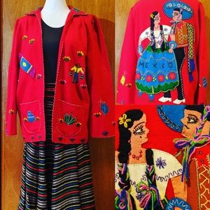 Vintage 1940s-50s handmade Mexican Tourist Jacket